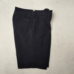 Under Armour Shorts Mens 32 Black 10" HeatGear Golf Performance Stretch 1253487